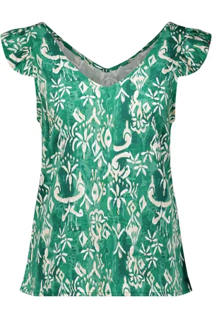 Ichi De Top Aya van is een elegante dames top korte mouw met een bohemian uitstraling