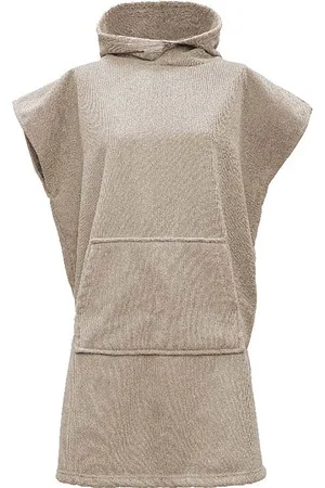 Bomont De strand poncho 80x100cm stone van is een minimalistische hoodie met een effen patroon, ideaal voor casual gelegenheden