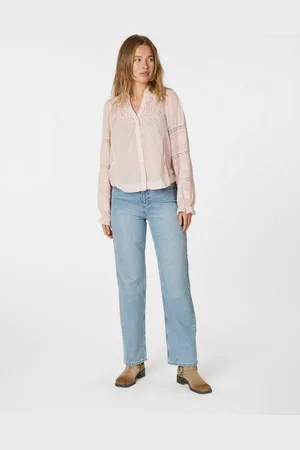 Neo Noir De blouse van is een stijlvolle dames blouse met een opstaande kraag en knoopsluiting