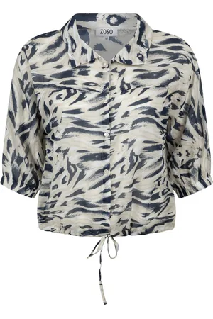 ZOSO Blouse Leonie van is een casual dames blouse met een unieke all-over print