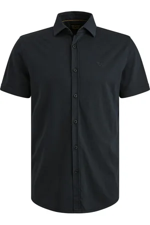 PME Legend™ Overhemd Yarn Dyed van is een casual heren overhemd met korte mouwen en een effen patroon