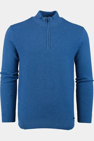 Scotland Blue Half Zip Frede Halfzip Pullover Cotton 24305FR08SB/268 jeans blue