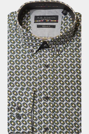 R.B. Boston Casual hemd lange mouw Regular Fit Cotton 427670/705