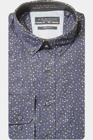 R.B. Boston Casual hemd lange mouw Regular Fit Cotton 427670/703