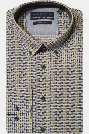 R.B. Boston Casual hemd lange mouw Regular Fit Cotton 427670/724