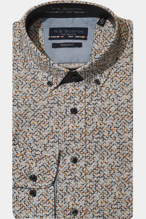 R.B. Boston Casual hemd lange mouw Regular Fit Cotton 427670/811