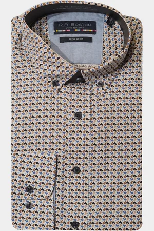R.B. Boston Casual hemd lange mouw Regular Fit Cotton 427670/626