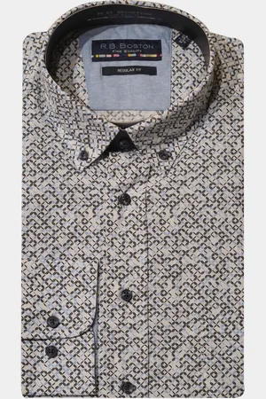 R.B. Boston Casual hemd lange mouw Regular Fit Cotton 427670/711