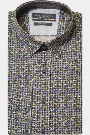 R.B. Boston Casual hemd lange mouw Regular Fit Cotton 427670/709