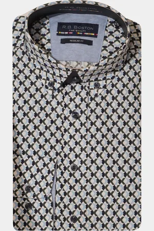 R.B. Boston Casual hemd lange mouw Regular Fit Cotton 427670/719