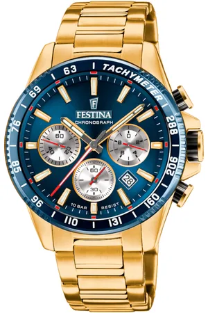 Brandfield Festina Timeless Chrono - heren horloge - goudkleurig met band