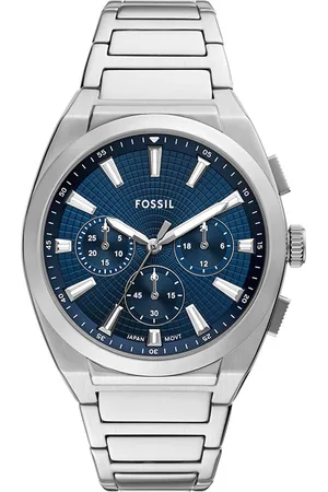 Brandfield Fossil - heren horloge - zilverkleurig met band