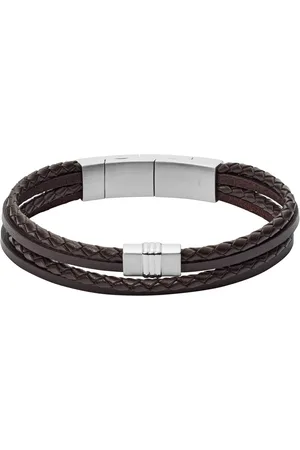 Brandfield Fossil Vintage - heren Armband - Bruin & Zilver