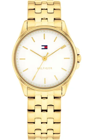 Brandfield Tommy Hilfiger goudenkleurige dames horloge met witte wijzerplaat