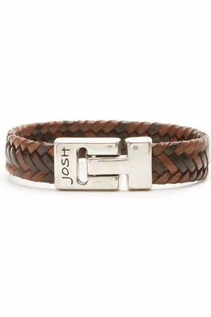 Brandfield Josh - heren Armband - Bruin & Zilver