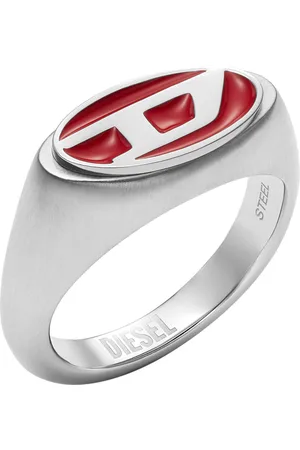 Brandfield Diesel - heren Ring - Rood & Zilver