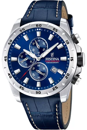 Brandfield Festina Timeless Chrono - heren horloge - zilverkleurig met band