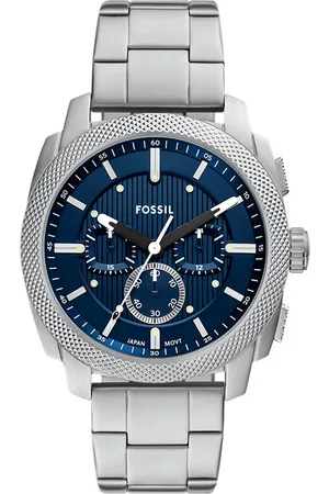 Brandfield Fossil - heren horloge - zilverkleurig met band