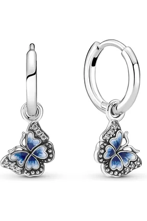 Brandfield Pandora Moments Blauwe Vlinder Oorringen - Blauw & Zilver