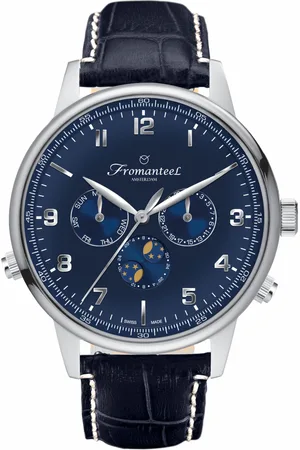 Brandfield Fromanteel Globetrotter - heren horloge - zilverkleurig met band