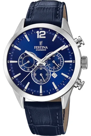 Brandfield Festina Timeless Chrono - heren horloge - zilverkleurig met band