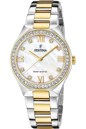 Brandfield Festina Solar - dames horloge - zilverkleurig met band