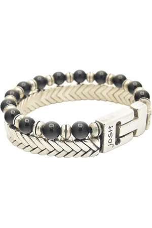 Brandfield Josh Vintage - heren Armband - Zilver & Zwart