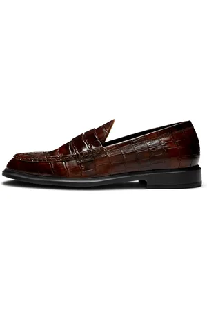 Brandfield Isabel Bernard Vendôme Blandine Croco Bruine Loafers van Kalfsleer IB51015-230