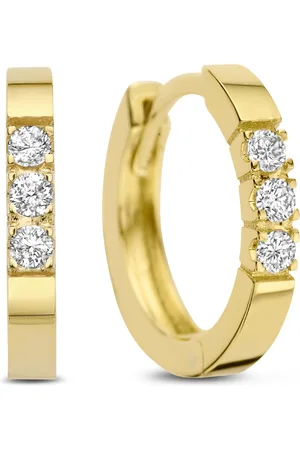 Brandfield Isabel Bernard De la Paix Madeline 14 karaat gouden oorringen | diamant 0.15 ct | IBD360018