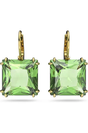 Brandfield Swarovski - Dames Oorhangers - goudkleurig & Groen