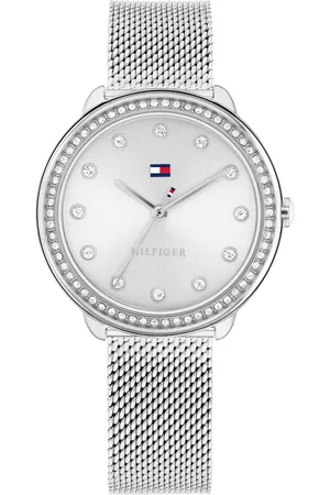 Brandfield Tommy Hilfiger zilverkleurige dames horloge met zilverkleurige wijzerplaat