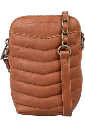 Brandfield Cowboysbag - dames Telefoontasje van leer - Cognac