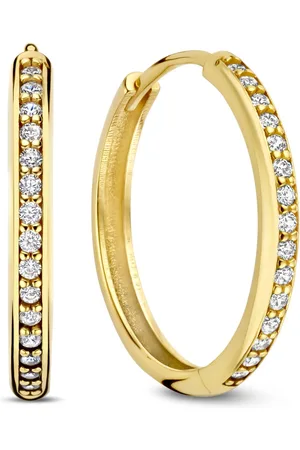 Brandfield Isabel Bernard Le Marais Merle 14 karaat gouden oorringen met zirkonia IB360265