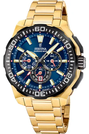 Brandfield Festina - heren horloge - goudkleurig met band