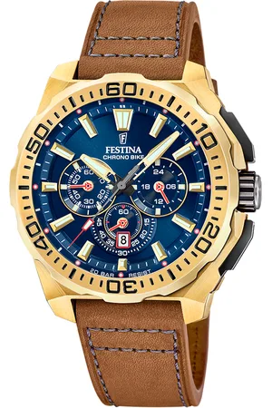 Brandfield Festina - heren horloge - goudkleurig met band