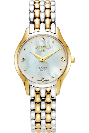 Brandfield Roamer - dames horloge - goudkleurig & zilverkleurig met band