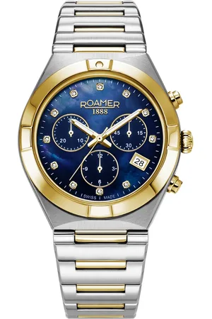 Brandfield Roamer - dames horloge - goudkleurig & zilverkleurig met band
