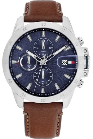 Brandfield Tommy Hilfiger bruine heren horloge met blauwe wijzerplaat