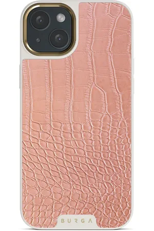 BURGA Pink Croco - iPhone 14 Hoesje, Elite Light (MagSafe) / Gold