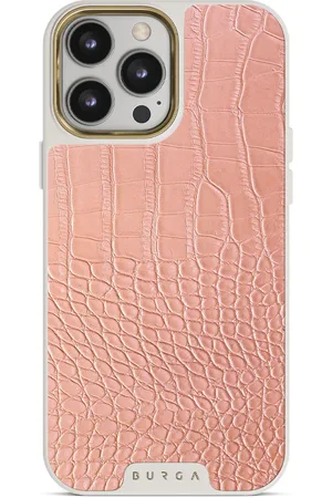 BURGA Pink Croco - iPhone 13 Pro Hoesje, Elite Light / Gold