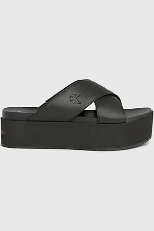 Calvin Klein Leren plateausandalen