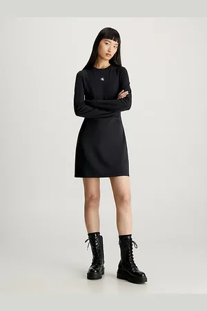 Calvin Klein Milano jersey jurk met lange mouwen