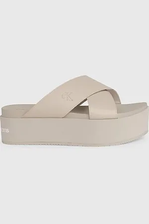 Calvin Klein Leren plateausandalen