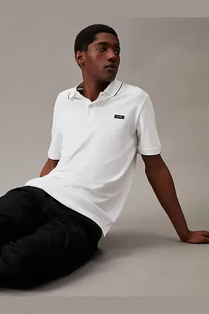 Calvin Klein Slim piqué poloshirt met accenten