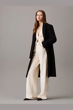Calvin Klein Relaxte jas van geborstelde wol