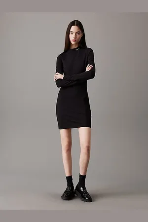 Calvin Klein Milano jersey jurk met lange mouwen