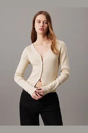Calvin Klein Slim vest van geribbeld katoen