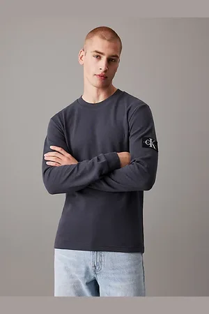 Calvin Klein Slim wafel-T-shirt met lange mouwen