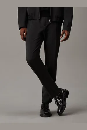 Calvin Klein Slim toelopende flanellen broek