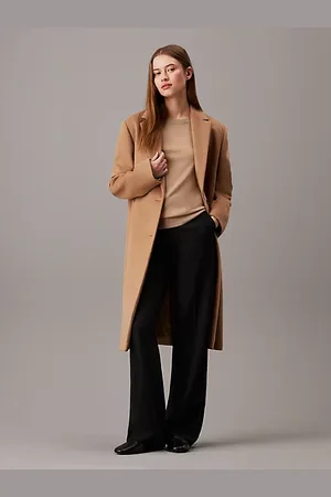 Calvin Klein Relaxte jas van geborstelde wol